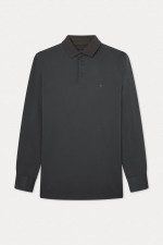 Gemustertes Poloshirt in Khaki/Braun