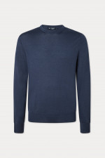Merinowolle-Seide Pullover in Navy