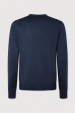 Pullover aus Merinowolle und Seide in Navy