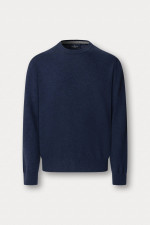 Strickpullover aus Woll-Mix in Navy