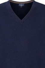 Wollmix V-Neck Pullover in Navy