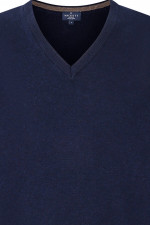 V-Neck Strickpullover aus Woll-Mix in Midnight