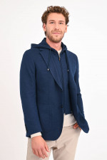 Sakko mit abnehmbarem Hoodie in Denim