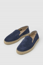 Espadrilles aus Veloursleder in Navy