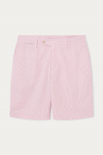 Shorts aus Baumwolle mit Streifen in Rosa/Weiß