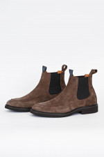 Veloursleder-Stiefelette in Walnuss 