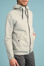 Windjacke aus Leinen in Hellgrau 