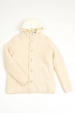 Hybrid-Strickjacke in Creme