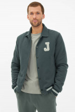 College Sweatjacke in dunklem Salbeigrün