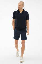 Frottee Poloshirt in Navy