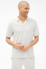 Frottee Poloshirt in Stone