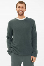 Cashmere Strickpullover in dunklem Salbeigrün