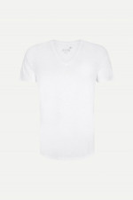 T-Shirt mit V-Ausschnitt in Weiß