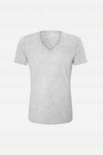 T-Shirt mit V-Ausschnitt in Grau