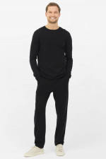 Longsleeve aus Baumwoll-Viskose-Mix in Schwarz