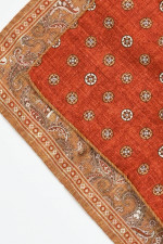 Einstecktuch aus Seide in Orange/Beige gemustert