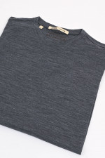 Shirt aus reiner Wolle in Grau meliert