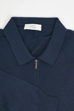 Feinstrickpullover aus Wolle in Navy