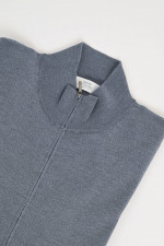 Strickjacke aus Merino-Wolle in Dunkelgrau