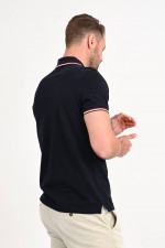 Poloshirt mit Streifen-Details in Navy