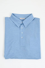 Polo aus Baumwoll-Lyocell-Mix in Blau