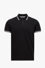 Poloshirt mit Kragendetail in Schwarz/Weiß