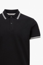 Poloshirt mit Kragendetail in Schwarz/Weiß
