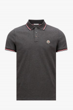 Poloshirt mit Streifen-Details in Anthrazit