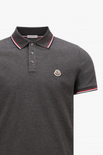 Poloshirt mit Streifen-Details in Anthrazit