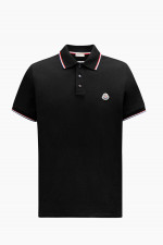 Poloshirt mit Streifen-Details in Schwarz