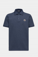 Poloshirt mit Kragen-Details in Denim Blue