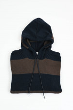 Gestreifter Hoodie in Braun/Navy