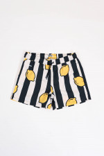 Gestreifte Badehose mit Zitronen in Schwarz/Weiß