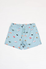 Badehose mit Sushi-Print in Hellblau