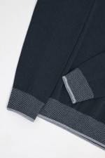 Strickpullover mit Kontrastfarbe Blau/Grau