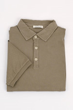 Polo-Shirt aus Baumwolle in Oliv