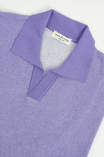 Poloshirt aus Baumwolle in Lila meliert