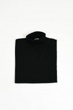 Rollkragenpullover aus Wolle-Seide-Mix in Schwarz