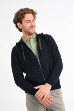 Hoodie aus Wollmix in Navy