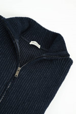 Strickjacke aus Woll-Mix in Navy