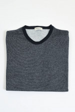 Langarm-Shirt aus Baumwolle in Navy meliert