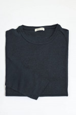 Langarm-Shirt aus Leinen in Anthrazit