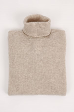 Cashmix Rollkragenpullover in Beige