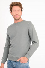 Crewneck-Sweatshirt in Graugrün
