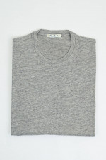 T-Shirt aus Leinen-Mix in Hellgrau