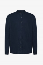 Hemd aus Baumwoll-Leinen-Mix in Navy