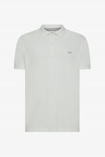 Polo-Shirt aus Leinen-Baumwoll-Mix in Bianco