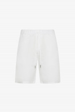 Shorts aus Leinen-Baumwoll-Mix in Bianco