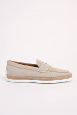 Slipper-Loafer aus Veloursleder in Sand