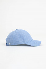 Baseball Cap aus Leinen in Hellblau meliert